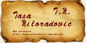 Tasa Miloradović vizit kartica